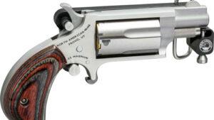 NAA MINI-REVOLVER 22LR 1-1/8" - S/S MATTE WOOD W/BELT BUCKLE