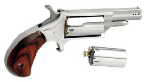 NAA MINI-REVOLVER COMBO 1-5/8" - 22LR/22WMR S/S PORTED WOOD